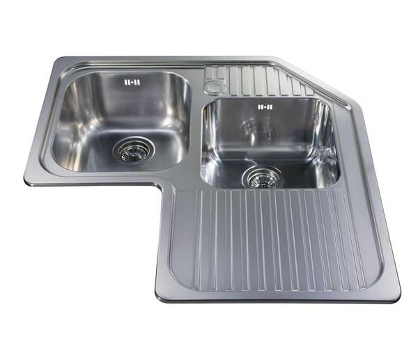 Jindal Kitchen Sinks - DOUBLE BOWL & SINGLE DRAINER WITH CORNER